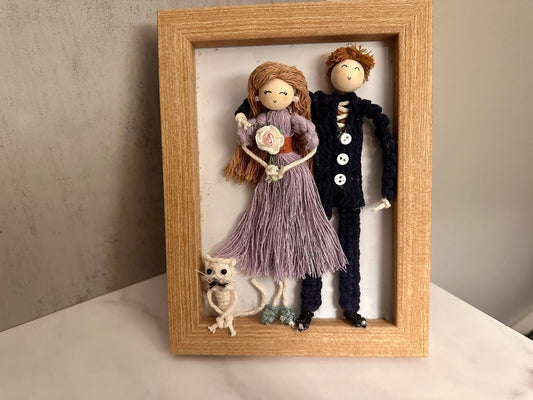 ECOMOOJ  Personalized Macrame Doll in Frame 5"x7" - ECOMOOJ  Private Limited